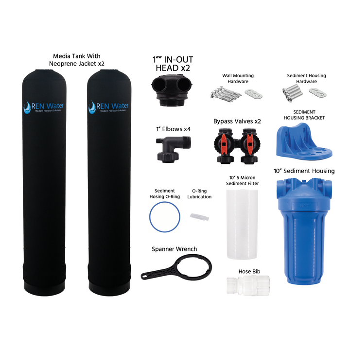 Home Water Filter + Salt-Free Conditioner Combo